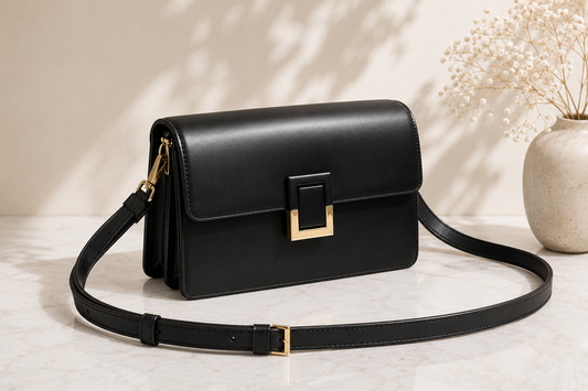 Luxury Black Structured Shoulder Bag for Women | Jadevine Bags