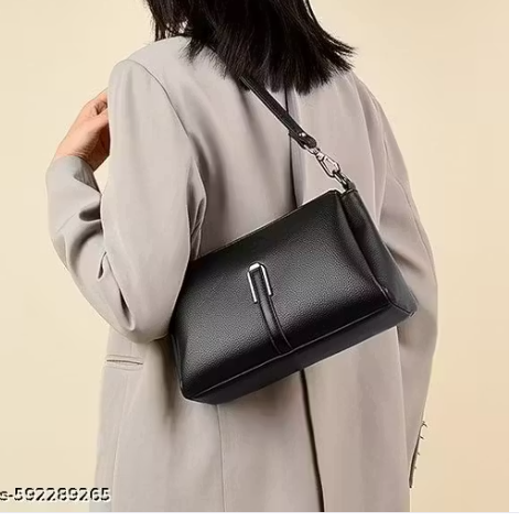 Gemini said Elite Chic Pebbled Leather Crossbody Bag with Metallic Vertical Accent